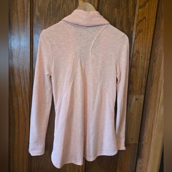 Chico's Cloud Walk Soft Pink Draped Cardigan With Zip SMALL - Picture 6 of 10